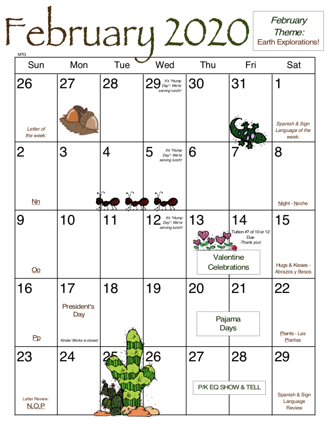 February MTG Calendar